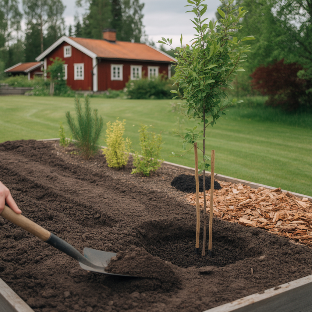 10.Hur forbattrar du jorden infor plantering av trad och buskar
