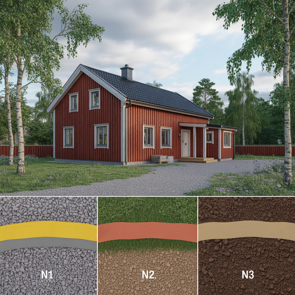 fiberduk i mark jamforelse av klass n1 n2 och n3